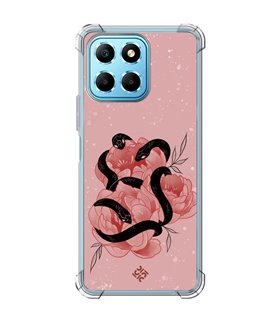 Funda Antigolpe [ Honor X8 5G ] Dibujo Esotérico [ Tentación Floral - Rosas con Serpientes ] Esquina Reforzada Silicona 1.5mm