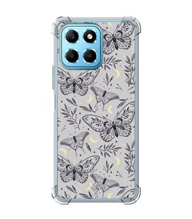 Funda Antigolpe [ Honor X8 5G ] Dibujo Esotérico [ Boho Fondo Mágico con Elementos de Espacio Gris Estrellas ] Esquina