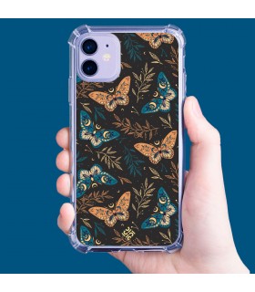 Funda Antigolpe [ Honor X8 5G ] Dibujo Esotérico [ Boho Fondo Mágico con Ramas y Mariposas y Polillas ] Esquina Reforzada