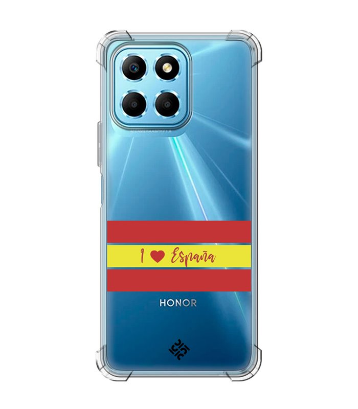 Funda Antigolpe [ Honor X8 5G ] Dibujo Auténtico [ I Love España ] Esquina Reforzada Silicona 1.5mm Transparente