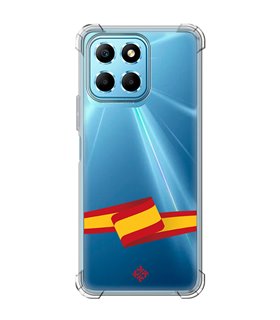 Funda Antigolpe [ Honor X8 5G ] Dibujo Auténtico [ Bandera España ] Esquina Reforzada Silicona 1.5mm Transparente