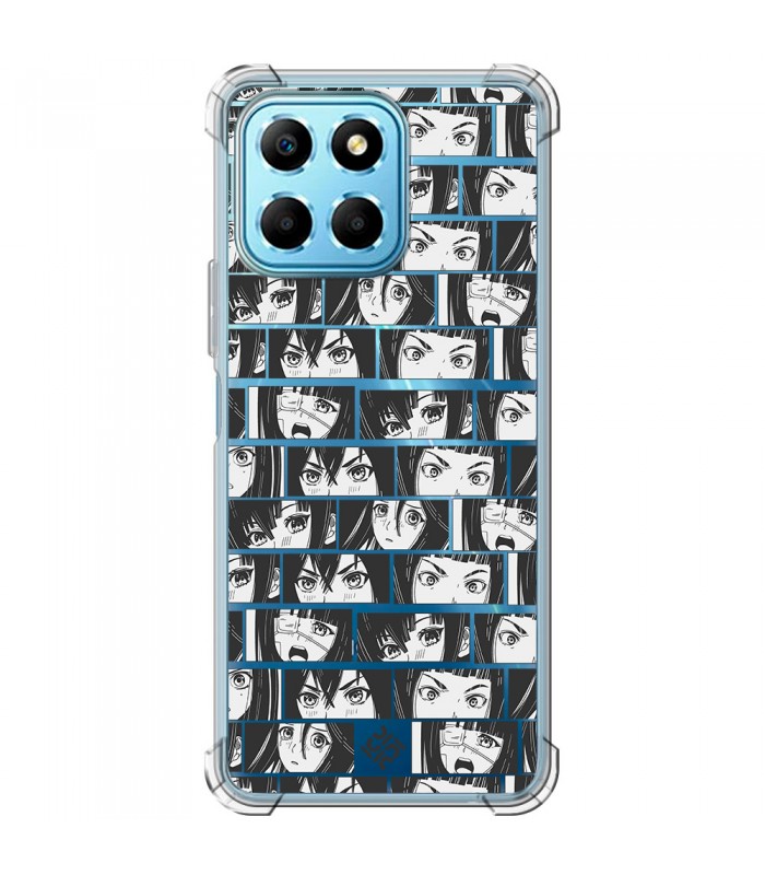 Funda Antigolpe [ Honor X8 5G ] Dibujos Frikis [ Ojos Estilo Manga - Concepto de Historieta ] Esquina Reforzada Silicona