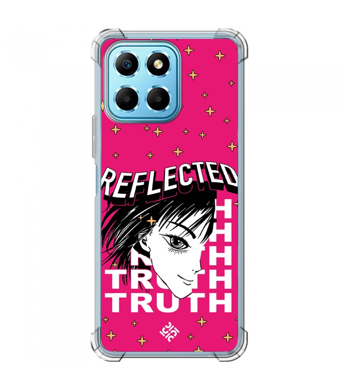 Funda Antigolpe [ Honor X8 5G ] Dibujos Frikis [ Chica Manga Reflected Truth ] Esquina Reforzada Silicona 1.5mm Transparente