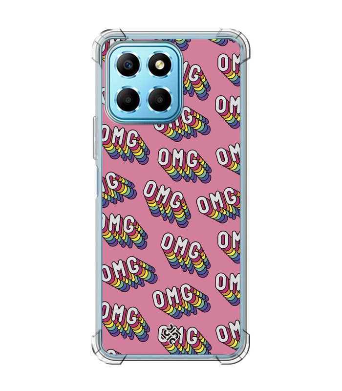 Funda Antigolpe [ Honor X8 5G ] Dibujo Frases Guays [ OMG ] Esquina Reforzada Silicona 1.5mm Transparente