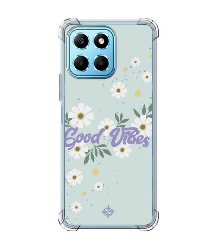 Funda Antigolpe [ Honor X8 5G ] Dibujo Frases Guays [ Margaritas Good Vibes ] Esquina Reforzada Silicona 1.5mm Transparente