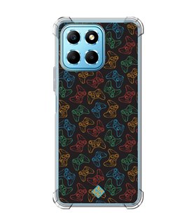 Funda Antigolpe [ Honor X8 5G ] Dibujo Gamers [ Mandos Xbox ] Esquina Reforzada Silicona 1.5mm Transparente