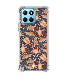 Funda Antigolpe [ Honor X8 5G ] Dibujo Mascotas [ Estampado de Tortugas ] Esquina Reforzada Silicona 1.5mm Transparente