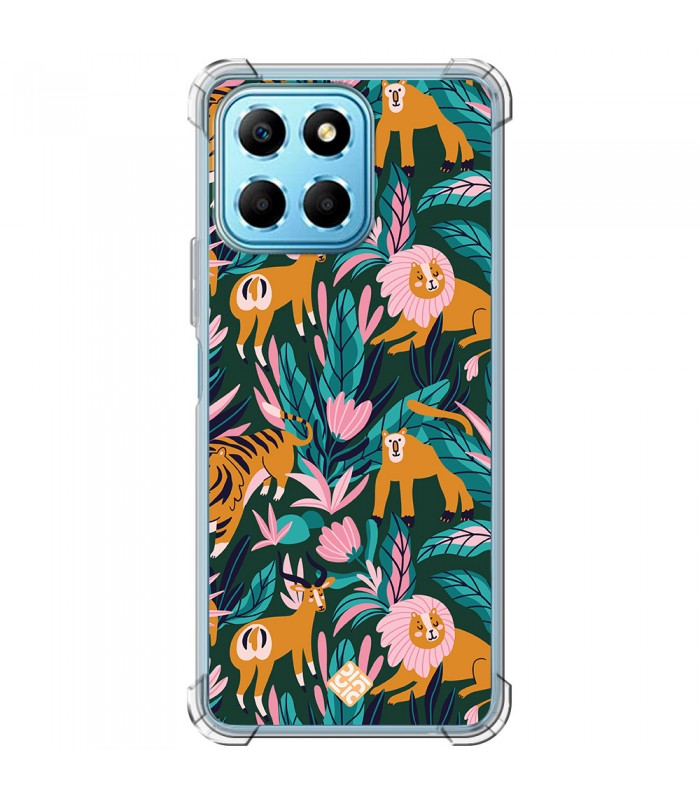 Funda Antigolpe [ Honor X8 5G ] Dibujo Mascotas [ Estampado Animales de Selva ] Esquina Reforzada Silicona 1.5mm Transparente