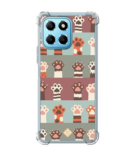 Funda Antigolpe [ Honor X8 5G ] Dibujo Mascotas [ Zarpas de Gatos ] Esquina Reforzada Silicona 1.5mm Transparente