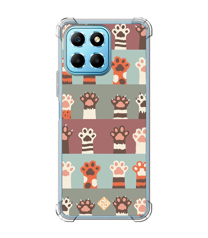 Funda Antigolpe [ Honor X8 5G ] Dibujo Mascotas [ Zarpas de Gatos ] Esquina Reforzada Silicona 1.5mm Transparente