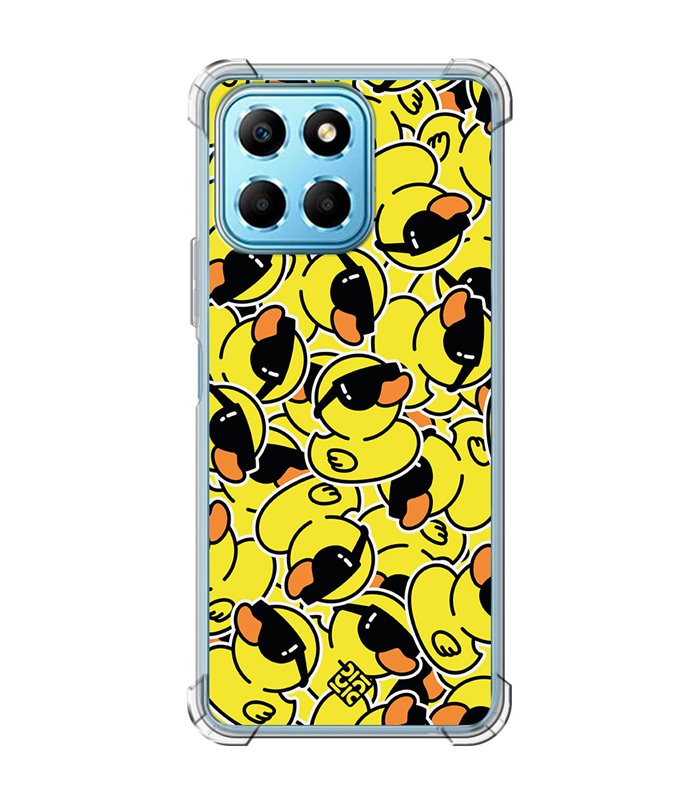 Funda Antigolpe [ Honor X8 5G ] Dibujo Mascotas [ Pegatinas Patito Cool ] Esquina Reforzada Silicona 1.5mm Transparente