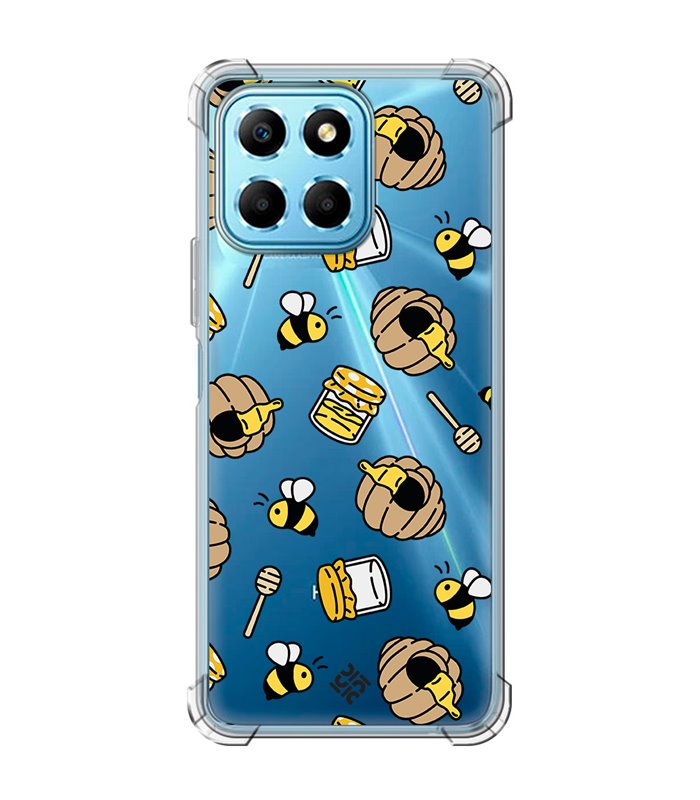 Funda Antigolpe [ Honor X8 5G ] Dibujo Mascotas [ Miel y Abejas ] Esquina Reforzada Silicona 1.5mm Transparente