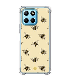 Funda Antigolpe [ Honor X8 5G ] Dibujo Mascotas [ Abejas Ilustracion ] Esquina Reforzada Silicona 1.5mm Transparente