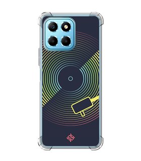 Funda Antigolpe [ Honor X8 5G ] Diseño Música [ Dibujo Disco de Vinilo ] Esquina Reforzada Silicona 1.5mm Transparente