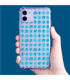 Funda Antigolpe [ Honor X8 5G ] Diseño Música [ Notas Musicales ] Esquina Reforzada Silicona 1.5mm Transparente