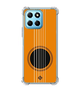 Funda Antigolpe [ Honor X8 5G ] Diseño Música [ Caja de Resonancia Guitarra ] Esquina Reforzada Silicona 1.5mm Transparente