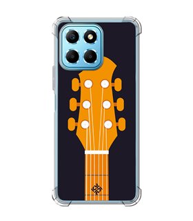 Funda Antigolpe [ Honor X8 5G ] Diseño Música [ Mástil y Pala de Guitarra ] Esquina Reforzada Silicona 1.5mm Transparente