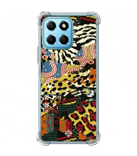 Funda Antigolpe [ Honor X8 5G ] Dibujo Tendencias [ Pieles de Animales y Telas ] Esquina Reforzada Silicona Transparente