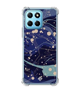 Funda Antigolpe [ Honor X8 5G ] Dibujo Tendencias [ Pintura de Arte Abstracto Azul ] Esquina Reforzada Silicona 1.5mm