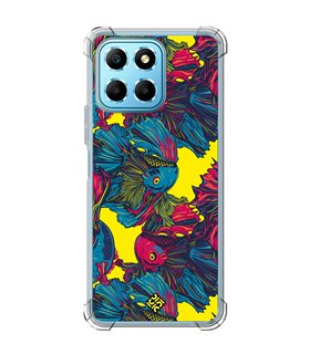 Funda Antigolpe [ Honor X8 5G ] Dibujo Auténtico [ Patrón de Pescado Betta ] Esquina Reforzada Silicona 1.5mm Transparente