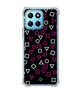 Funda Antigolpe [ Honor X8 5G ] Squid Game [Símbolos Mix] Esquina Reforzada Silicona 1.5mm Transparente