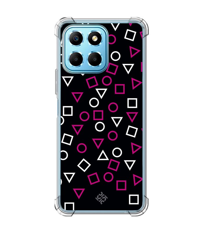 Funda Antigolpe [ Honor X8 5G ] Squid Game [Símbolos Mix] Esquina Reforzada Silicona 1.5mm Transparente