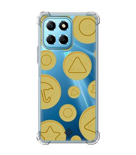 Funda Antigolpe [ Honor X8 5G ] Squid Game [Galletas Dalgona Candy] Esquina Reforzada Silicona 1.5mm Transparente