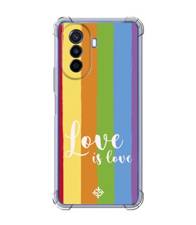 Funda Antigolpe [ Huawei Nova Y70 ] Dibujo Auténtico [ Love is Love - Arcoiris ] Esquina Reforzada Silicona 1.5mm
