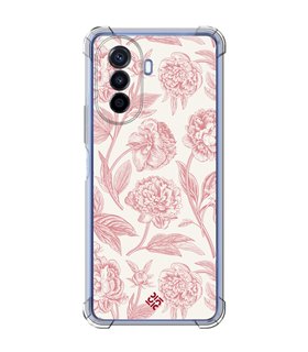 Funda Antigolpe [ Huawei Nova Y70 ] Dibujo Botánico [ Flores Rosa Pastel ] Esquina Reforzada Silicona 1.5mm