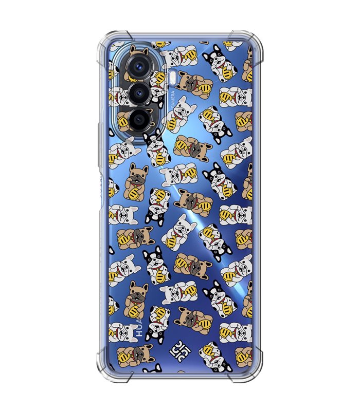 Funda Antigolpe [ Huawei Nova Y70 ] Dibujo Cute [ Perro Bulldog de la Suerte ] Esquina Reforzada Silicona 1.5mm