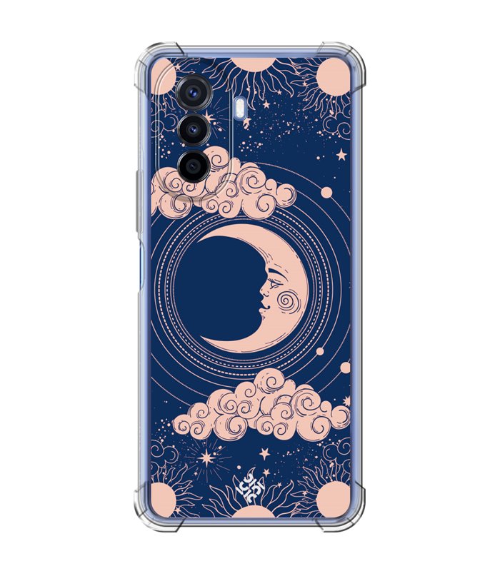 Funda Antigolpe [ Huawei Nova Y70 ] Dibujo Esotérico [ Luna Creciente - Dibujo Místico Astrologico ] Esquina Reforzada 1.5