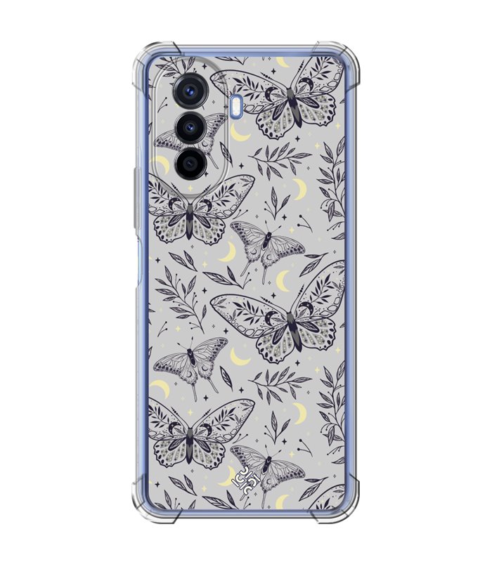 Funda Antigolpe [ Huawei Nova Y70 ] Dibujo Esotérico [ Boho Fondo Mágico con Elementos de Espacio Gris Estrellas ] 