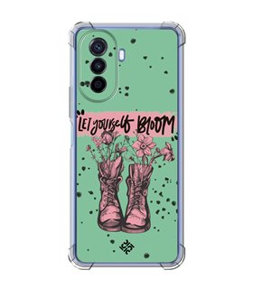 Funda Antigolpe [ Huawei Nova Y70 ] Dibujo Frases Guays [ Botas Let Yourself Bloom ] Esquina Reforzada Silicona