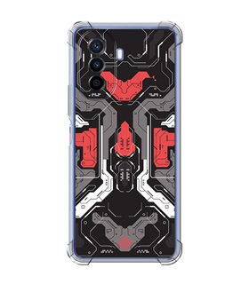Funda Antigolpe [ Huawei Nova Y70 ] Dibujo Gamers [ Cyberpunk Rojo y Grises ] Esquina Reforzada Silicona 1.5mm