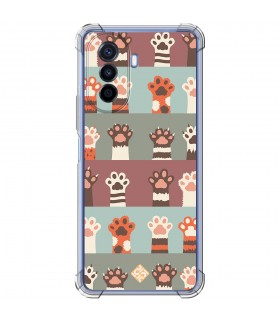 Funda Antigolpe [ Huawei Nova Y70 ] Dibujo Mascotas [ Zarpas de Gatos ] Esquina Reforzada Silicona 1.5mm Transparente