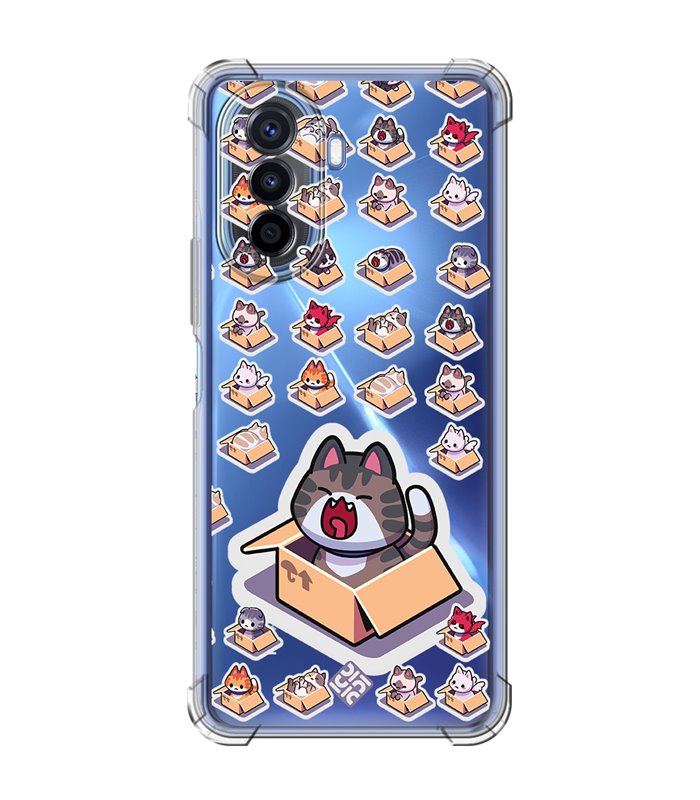 Funda Antigolpe [ Huawei Nova Y70 ] Dibujo Mascotas [ Gatos en Cajas ] Esquina Reforzada Silicona 1.5mm Transparente