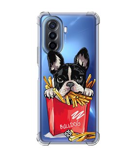 Funda Antigolpe [ Huawei Nova Y70 ] Dibujo Mascotas [ Perrito Bulldog con Patatas ] Esquina Reforzada 1.5mm Transparente