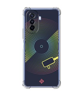 Funda Antigolpe [ Huawei Nova Y70 ] Diseño Música [ Dibujo Disco de Vinilo ] Esquina Reforzada Silicona 1.5mm Transparente