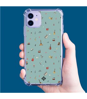 Funda Antigolpe [ Huawei Nova Y70 ] Diseño Música [ Collage Instrumentos Musicales ] Esquina Reforzada Silicona