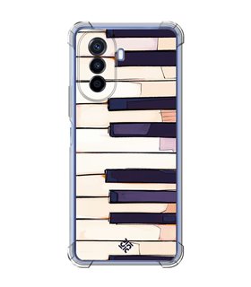 Funda Antigolpe [ Huawei Nova Y70 ] Diseño Música [ Teclas de Piano ] Esquina Reforzada Silicona 1.5mm Transparente