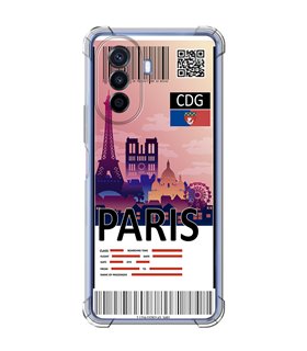 Funda Antigolpe [ Huawei Nova Y70 ] Billete de Avión [ París ] Esquina Reforzada Silicona 1.5mm Transparente