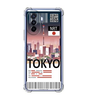 Funda Antigolpe [ Huawei Nova Y70 ] Billete de Avión [ Tokio ] Esquina Reforzada Silicona 1.5mm Transparente