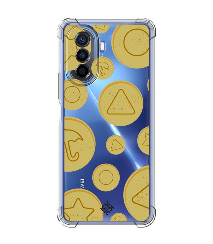 Funda Antigolpe [ Huawei Nova Y70 ] Squid Game [Galletas Dalgona Candy] Esquina Reforzada Silicona 1.5mm Transparente
