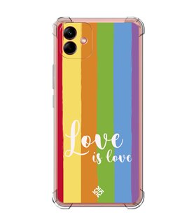 Funda Antigolpe [ Samsung Galaxy A04 ] Dibujo Auténtico [ Love is Love - Arcoiris ] Esquina Reforzada Silicona 1.5mm