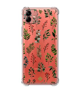 Funda Antigolpe [ Samsung Galaxy A04 ] Dibujo Botánico [ Hojas Ramas Verdes - Follaje Botánico ] Esquina Reforzada 1.5mm