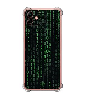 Funda Antigolpe [ Samsung Galaxy A04 ] Cine Fantástico [ Números Binarios Matrix ] Esquina Reforzada Silicona 1.5