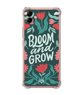 Funda Antigolpe [ Samsung Galaxy A04 ] Dibujo Frases Guays [ Flores Bloom and Grow ] Esquina Reforzada Silicona 1.5mm