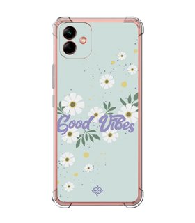 Funda Antigolpe [ Samsung Galaxy A04 ] Dibujo Frases Guays [ Margaritas Good Vibes ] Esquina Reforzada Silicona 1.5mm