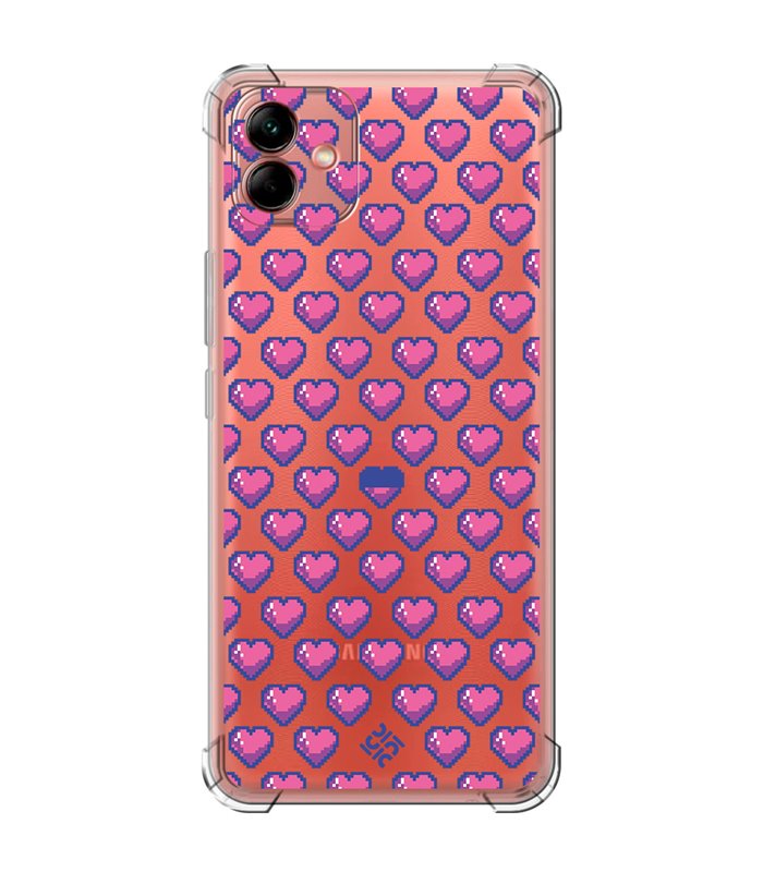 Funda Antigolpe [ Samsung Galaxy A04 ] Dibujo Gamers [ Contadores de Vida Retro Pixel ] Esquina Reforzada 1.5 Transparente