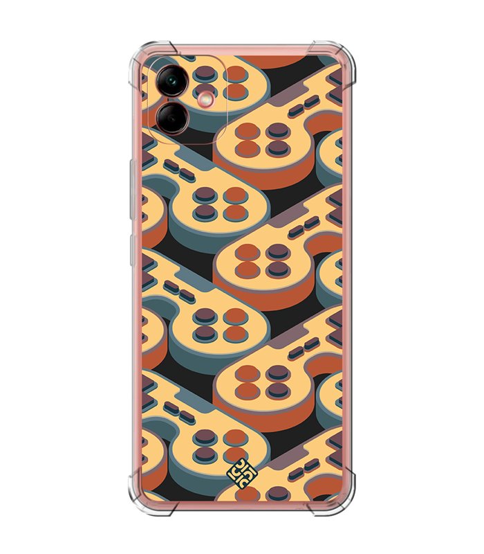 Funda Antigolpe [ Samsung Galaxy A04 ] Dibujo Gamers [ Joystick Retro ] Esquina Reforzada Silicona 1.5mm Transparente